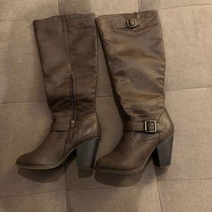 Tall Brown Heeled Boots